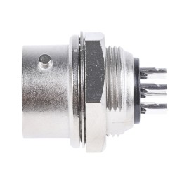 1 pcs - Hirose Circular Connector, 6 Contacts, Panel Mount, Miniature Connector, Socket, Female, RM Series