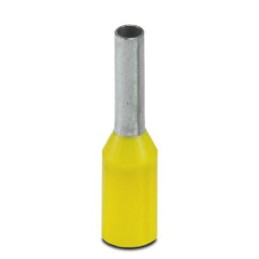 100 pcs - Eaton Insulated Crimp Bootlace Ferrule, 6mm Pin Length, 1.5mm Pin Diameter, Yellow