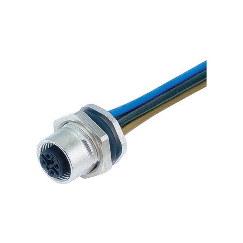 1 pcs - Binder Circular Connector, 4 Contacts, M12 Connector, Socket, IP68