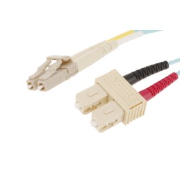 1 pcs - RS PRO LC to SC Duplex Multi Mode OM3 Fibre Optic Cable, 900μm, Blue, 2m