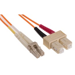 1 pcs - RS PRO LC to SC Duplex Multi Mode OM1 Fibre Optic Cable, 62.5/125μm, Orange, 3m
