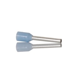 100 pcs - RS PRO Insulated Crimp Bootlace Ferrule, 8mm Pin Length, 1.1mm Pin Diameter, 0.25mm² Wire Size, Blue