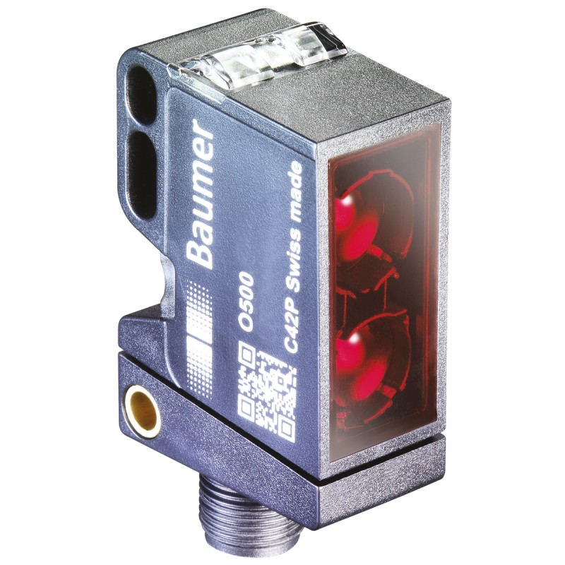 1 pcs - Baumer Background Suppression Photoelectric Sensor, Block Sensor, 30 mm - 600 mm Detection Range