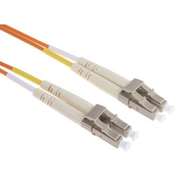 1 pcs - RS PRO LC to LC Duplex Multi Mode OM2 Fibre Optic Cable, 50/125μm, Orange, 1m
