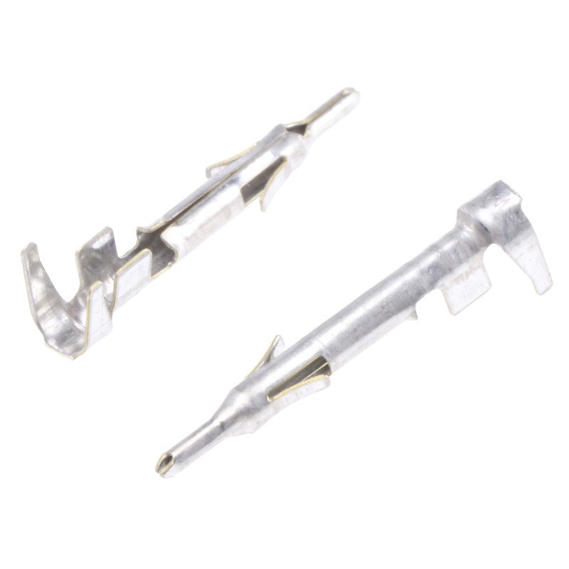100 pcs - TE Connectivity Mini-Universal MATE-N-LOK Series Male Crimp Terminal, 22AWG Min, 18AWG Max