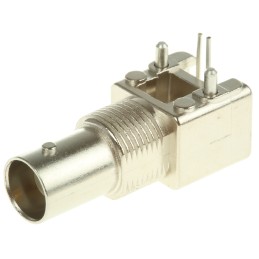 1 pcs - TE Connectivity, jack PCB Mount BNC Connector, 50Ω, Through Hole Termination, Right Angle Body