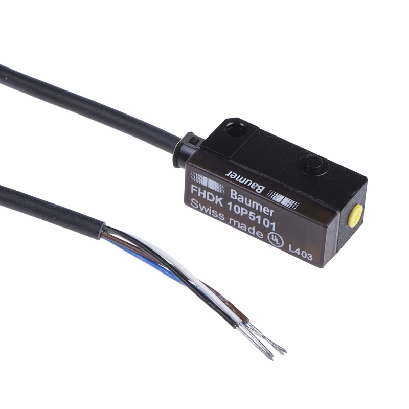 1 pcs - Baumer Diffuse Photoelectric Sensor, Block Sensor, 20 mm - 120 mm Detection Range