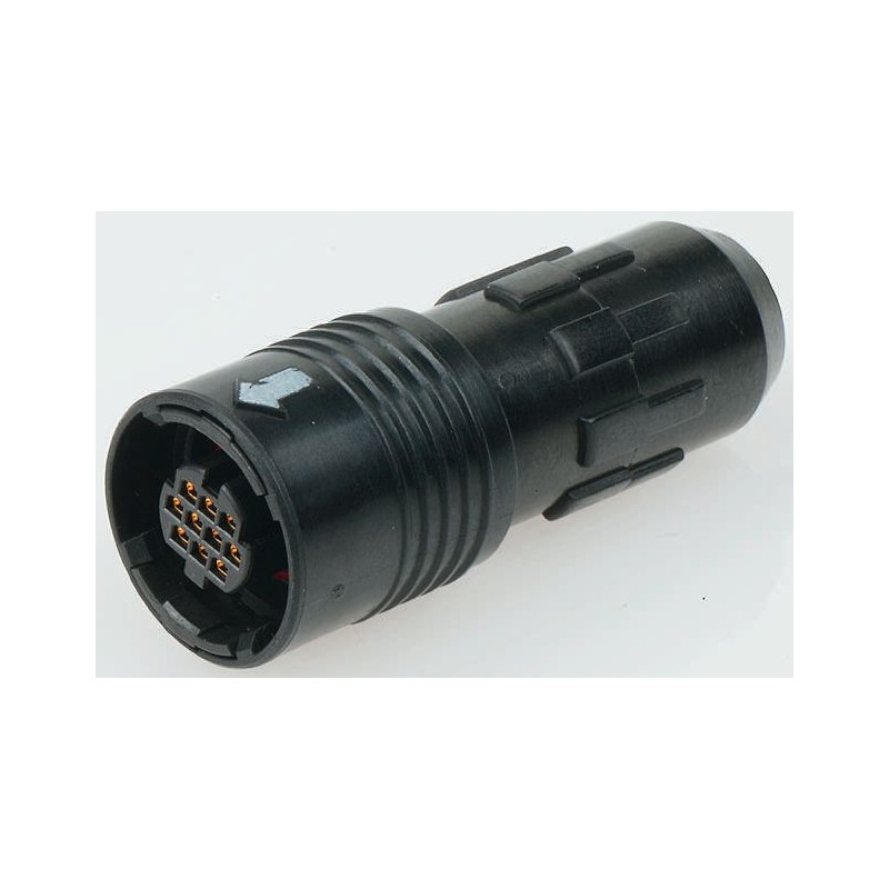 1 pcs - Hirose Circular Connector, 12 Contacts, Cable Mount, Miniature Connector, Plug, Female, IP67, IP68, HR30 Series