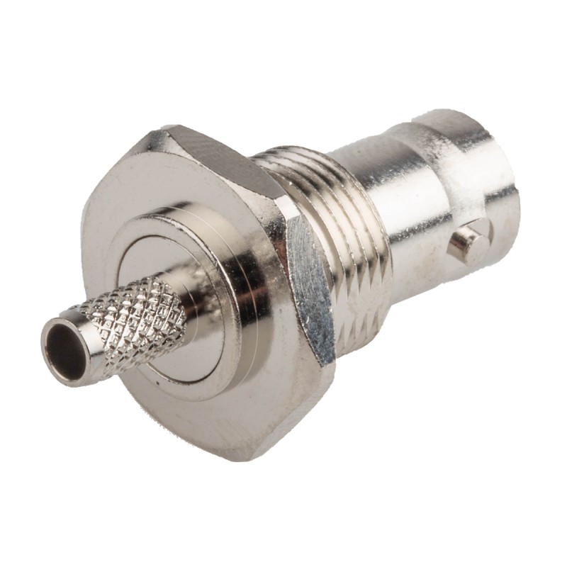 1 pcs - RS PRO, jack Panel Mount BNC Connector, 50Ω, Crimp Termination, Straight Body