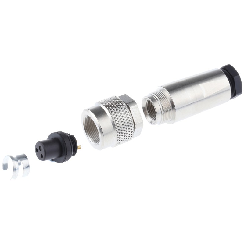 50 pcs - Binder Circular Connector, 2 Contacts, Cable Mount, M9 Connector, Plug, Female, IP67, 712 Series