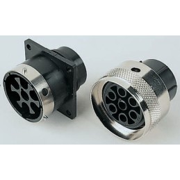 1 pcs - ITT Cannon Circular Connector, 7 Contacts, Panel Mount, Socket, Male, IP65, Trident Ringlock Series
