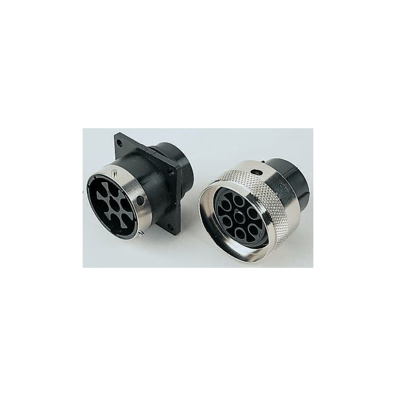 1 pcs - ITT Cannon Circular Connector, 7 Contacts, Panel Mount, Socket, Male, IP65, Trident Ringlock Series