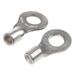 100 pcs - TE Connectivity, SOLISTRAND Uninsulated Crimp Ring Terminal, M4 Stud Size, 1mm² to 2.6mm² Wire Size