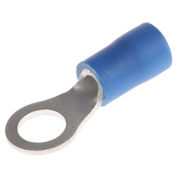 100 pcs - JST, FV Insulated Ring Terminal, 5mm Stud Size, 1mm² to 2.6mm² Wire Size, Blue