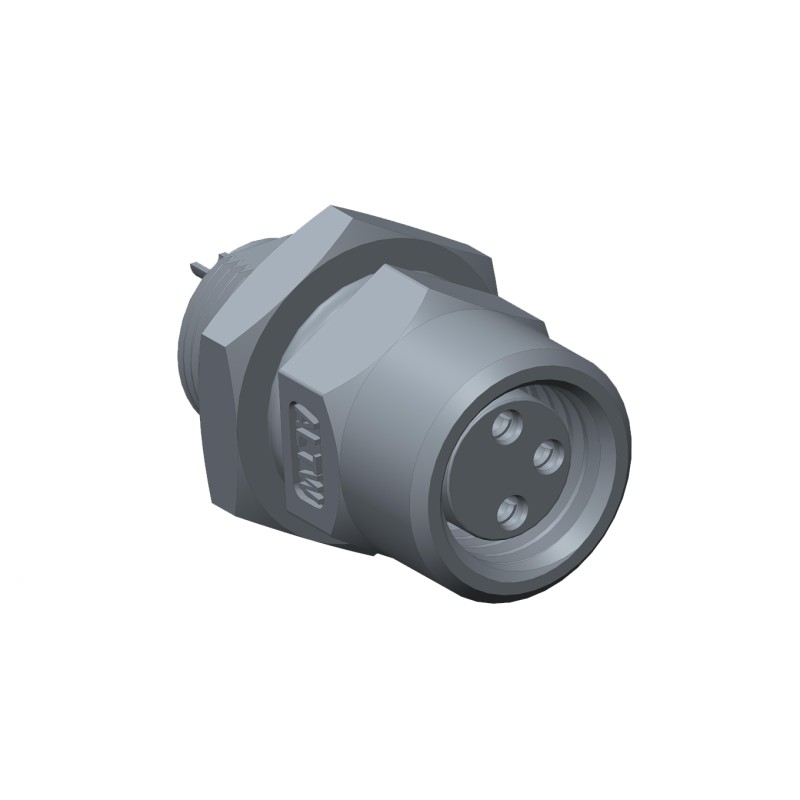 1 pcs - Amphenol Industrial Circular Connector, 4 Contacts, Rear Mount, M8 Connector, Socket