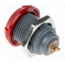 1 pcs - Lemo Circular Connector, 2 Contacts, Panel Mount, Socket, Female, IP50, Redel P Series