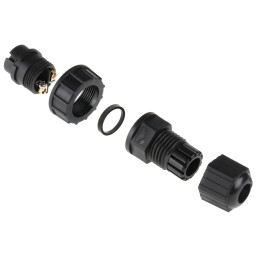 1 pcs - Amphenol Industrial Circular Connector, 2 Contacts, Cable Mount, Socket, Female, IP67