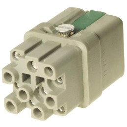 1 pcs - HARTING Heavy Duty Power Connector Insert, 10A, Female, HAN Q Series, 12 Contacts