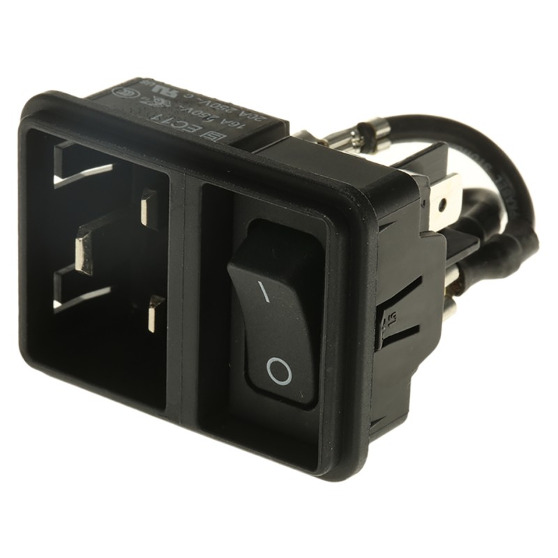 1 pcs - Schurter C20 Snap-In IEC Connector Male, 20A, 250 V