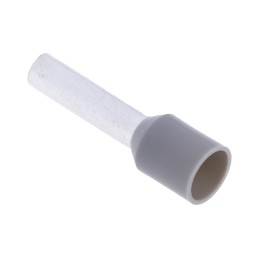 100 pcs - RS PRO Insulated Crimp Bootlace Ferrule, 12mm Pin Length, 3.2mm Pin Diameter, 4mm² Wire Size, Grey