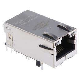 1 pcs - Bel-Stewart MagJack Series Female RJ45 Connector, Through Hole, STP Shield