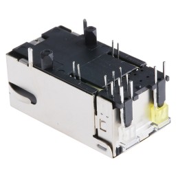 1 pcs - Bel-Stewart MagJack Series Female RJ45 Connector, Through Hole, STP Shield