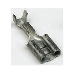 100 pcs - TE Connectivity FASTON .110 Uninsulated Female Spade Connector, Receptacle, 2.79 x 0.51mm Tab Size, 0.2mm² to 0.4mm²