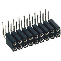 5 pcs - Preci-Dip 803 Series Right Angle PCB Mount PCB Socket, 22-Contact, 2-Row, 2.54mm Pitch, Solder Termination