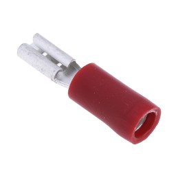 100 pcs - RS PRO Red Insulated Female Spade Connector, Receptacle, 2.8 x 0.8mm Tab Size, 0.5mm² to 1.5mm²