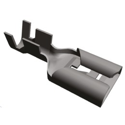 100 pcs - TE Connectivity FASTIN-FASTON .375 Uninsulated Female Spade Connector, Receptacle, 9.53 x 1.22mm Tab Size, 3mm² to 6