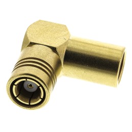 1 pcs - Radiall, Plug Cable Mount SMB Connector, 50Ω, Clamp Termination, Right Angle Body