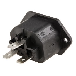 1 pcs - Bulgin C13 Panel Mount IEC Connector Socket, 10A, 250 V