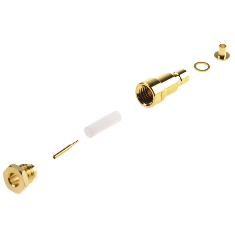 1 pcs - RS PRO, Plug Cable Mount SMB Connector, 50Ω, Clamp Termination, Straight Body