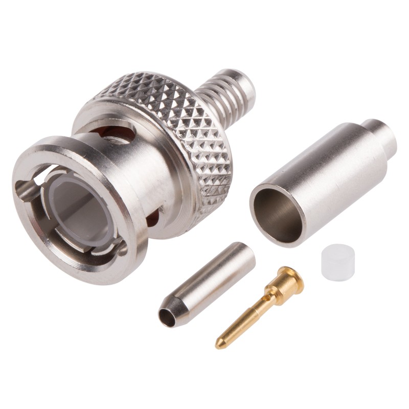 1 pcs - Radiall, Plug Cable Mount BNC Connector, 75Ω, Crimp Termination, Straight Body