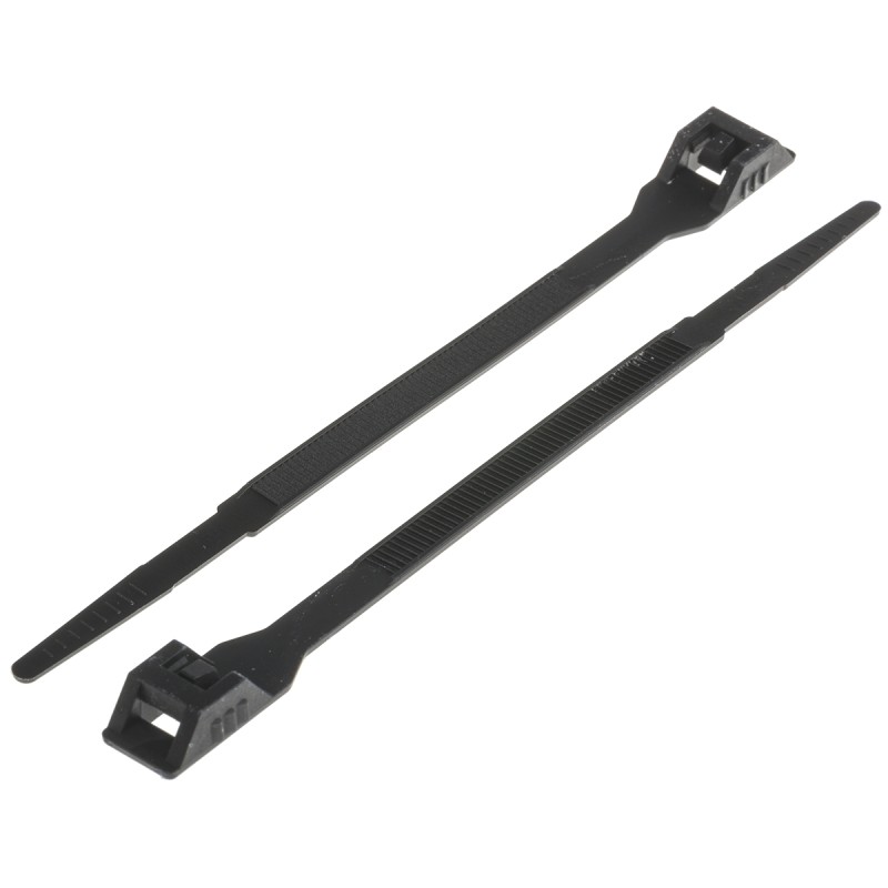 1 Bag of 100 - RS PRO Cable Tie, Double Locking, 132mm x 6 mm, Black Nylon, Pk-100