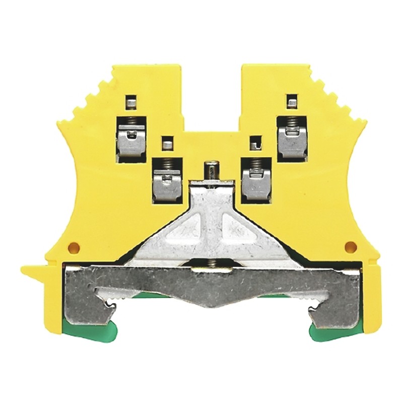 1 pcs - Weidmuller W Series Green, Yellow DIN Rail Terminal Block, 1.5mm², Single-Level, Screw Termination