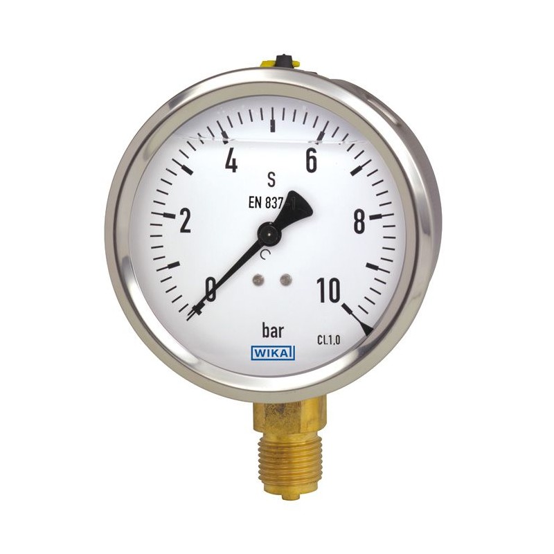 1 pcs - WIKA G 1/8 Analogue Pressure Gauge 16bar Back Entry, 38165619, 0bar min.