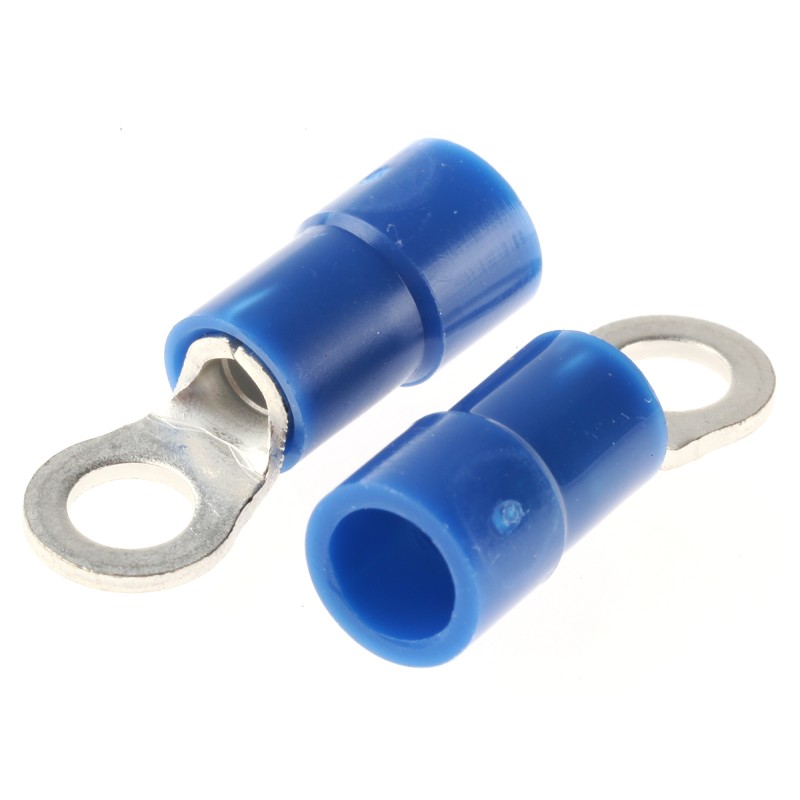 100 pcs - RS PRO Insulated Ring Terminal, M3.5 Stud Size, 1.5mm² to 2.5mm² Wire Size, Blue