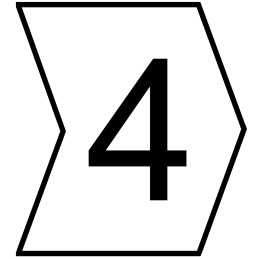 1 Bag of 250 - HellermannTyton Helagrip Slide On Cable Markers, Black on White, Pre-printed '4', 1 - 3mm Cable