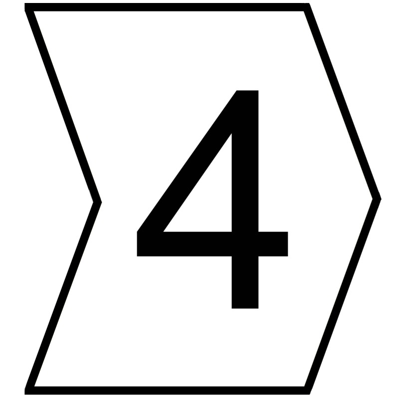 1 Bag of 250 - HellermannTyton Helagrip Slide On Cable Markers, Black on White, Pre-printed '4', 1 - 3mm Cable