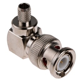1 pcs - RS PRO, Plug Cable Mount BNC Connector, 75Ω, Crimp Termination, Right Angle Body