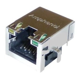 1 pcs - Amphenol RJE72 Series Female RJ45 Connector, PCB Mount, Cat5e