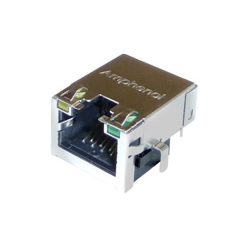 1 pcs - Amphenol RJE72 Series Female RJ45 Connector, PCB Mount, Cat5e