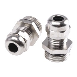 1 Box of 5 - SIB WADI-TEC ECEA GSE Series Metallic Nickel Plated Brass Cable Gland, M16 Thread, 3mm Min, 6mm Max, IP68