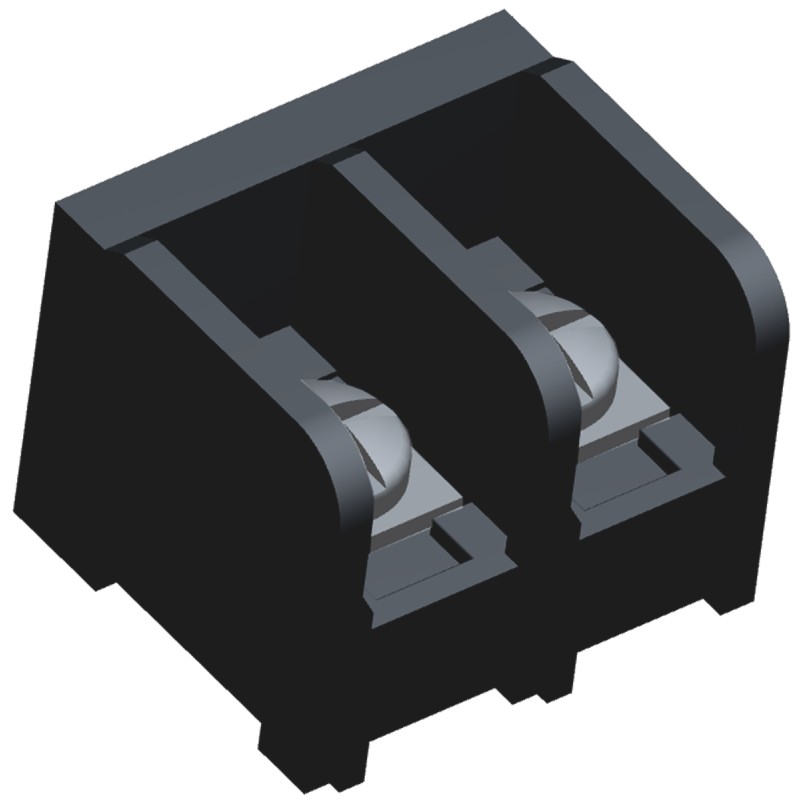 1 pcs - TE Connectivity Barrier Strip, 2 Contact, 9.53mm Pitch, 1 Row, 25 A, 5 A, 300 V, 600 V