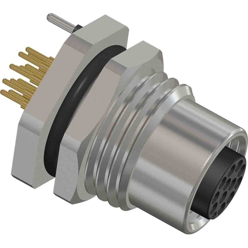 1 pcs - RS PRO Circular Connector, 12 Contacts, Rear Mount, M12 Connector, Socket, Female, IP67