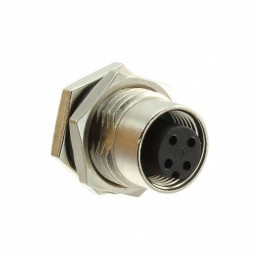 1 pcs - Amphenol Circular Connector, 4 Contacts, Panel Mount, M12 Connector, Socket, Female, IP68, IP69K, M Series