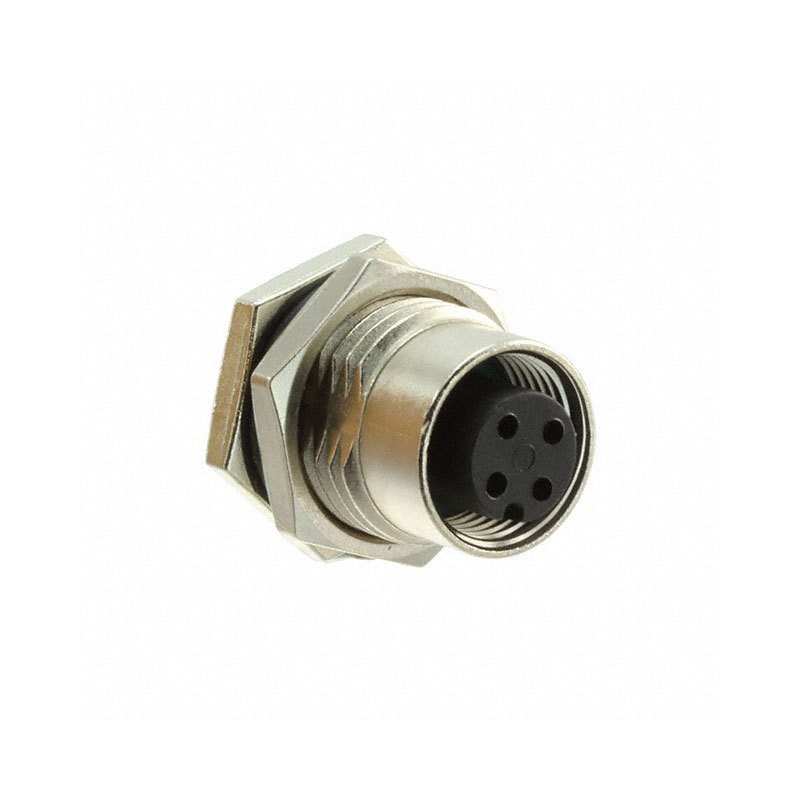 1 pcs - Amphenol Circular Connector, 4 Contacts, Panel Mount, M12 Connector, Socket, Female, IP68, IP69K, M Series