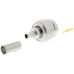 1 pcs - Telegartner, Plug Cable Mount TNC Connector, 50Ω, Crimp Termination, Straight Body