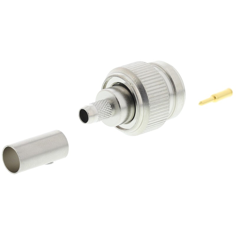 1 pcs - Telegartner, Plug Cable Mount TNC Connector, 50Ω, Crimp Termination, Straight Body